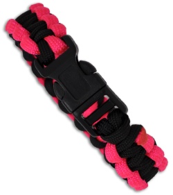 Knot Boys 5/8" Single Paracord Survival Bracelet (Pink/Black)