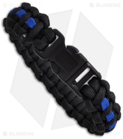 Knot Boys 5/8" Single Paracord Survival Bracelet (Blue/Black)