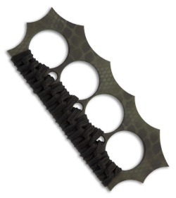 Brous Blades Military D2 Steel 4-Hole Knuckles w/ Black Paracord