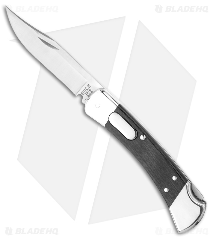Buck 110 D/A Automatic Knife Nickel & Ashwood (3.75" Satin) Blade HQ