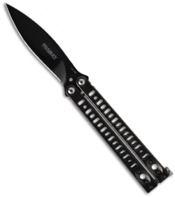 Bradley Kimura II Butterfly Knife Polished Black (3.88" Plain) 2