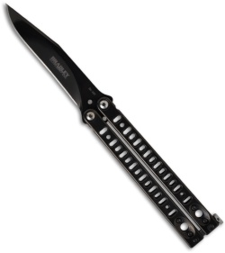 Bradley Kimura IV Butterfly Knife Polished Black (3.88" Plain) 4