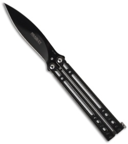 Bradley Kimura V Butterfly Knife Polished Black (3.88" Plain) 5