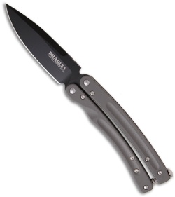 Bradley Mayhem Butterfly Knife Titanium Balisong (3.83" Black Plain) 17040BK