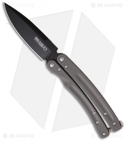 Bradley Mayhem Butterfly Knife Titanium Balisong (3.83" Black Plain) 17040BK