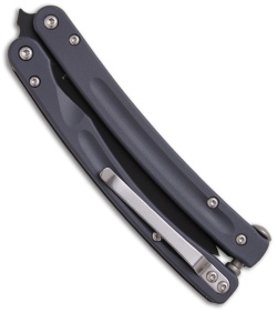 Bradley Mayhem Butterfly Knife Blue Titanium Balisong (3.83" Serr) 17040SBK-701