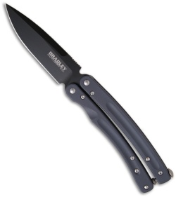 Bradley Mayhem Butterfly Knife Blue Titanium Balisong (3.83" Plain) 17040BK-701