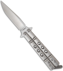 Les Voorhies Custom Knives Model 1 Balisong Butterfly Knife Titanium #2