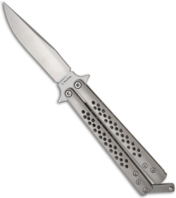 Les Voorhies Custom Knives Model 1 Balisong Butterfly Knife Titanium #3