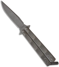 Les Voorhies Custom Knives Model 1 Balisong Butterfly Knife Titanium #4