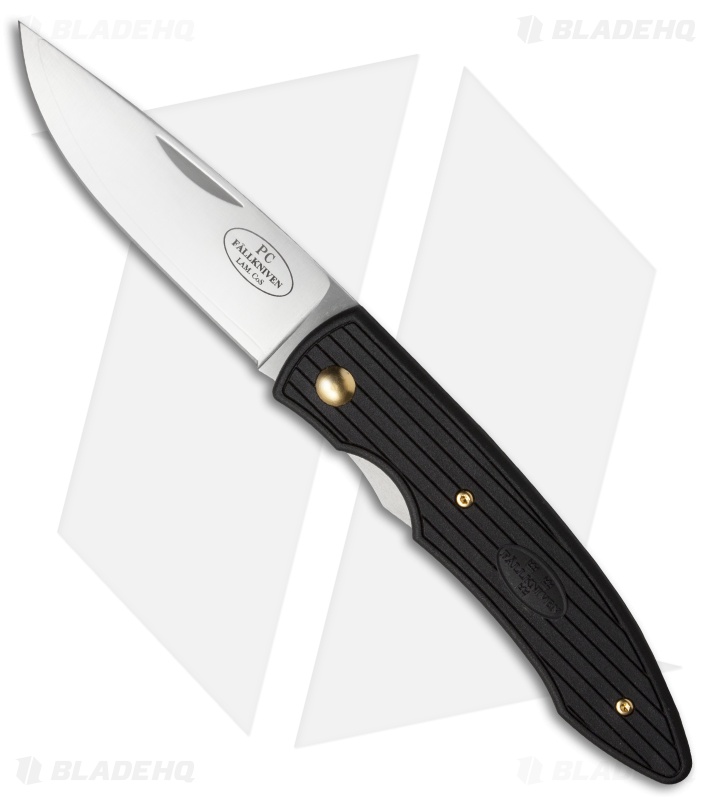 Fallkniven PCau Folding Knife Black Grilon (4" Satin) Blade HQ