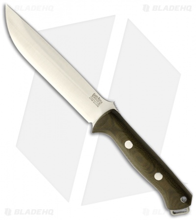 Bark River Knives Bravo 1.5 Knife Green Canvas Micarta Fixed Blade (5.8" S35VN)