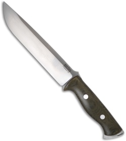 Bark River Knives Bravo 2 Green Canvas Micarta Fixed Blade Knife (Satin PLN)
