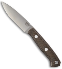Bark River Mini North Star Green Canvas Micarta Fixed Blade Knife (3.4" Plain)