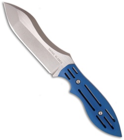 J. Brous Knives Custom JB-115 Fixed Blade Knife w/ Blue G10 (5.75" Two-Tone)