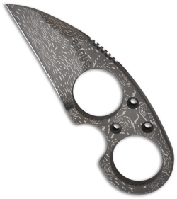Brous Blades Silent Soldier V1 Neck Knife Straight Edge Fixed Blade (Damascus)