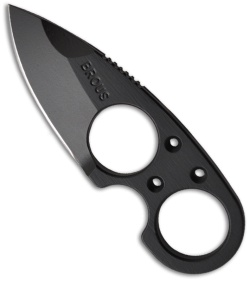 Brous Blades Tactical Black Silent Soldier V2 Neck Knife Clip Point Fixed Blade