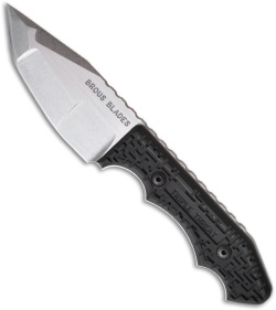 Brous Blades Triple Threat Knife Fixed Blade w/ Black G10 Scales (3.7" Satin)