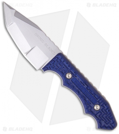 Brous Blades Triple Threat Knife Exclusive w/ Blue Aluminum (3.7" Bead Blast)