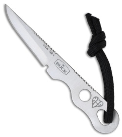 Buck Smidgen Fixed Blade Neck Knife (Satin PLN) 0160SSS-B