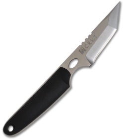 CRKT Side Hawg 3 Tanto Fixed Blade Neck Knife w/ Pivot Sheath (Satin PLN) 2405