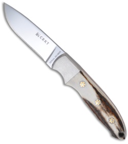 CRKT Kommer Brow Tine Hunter Fixed Blade Knife (3" Polished Plain) 2860