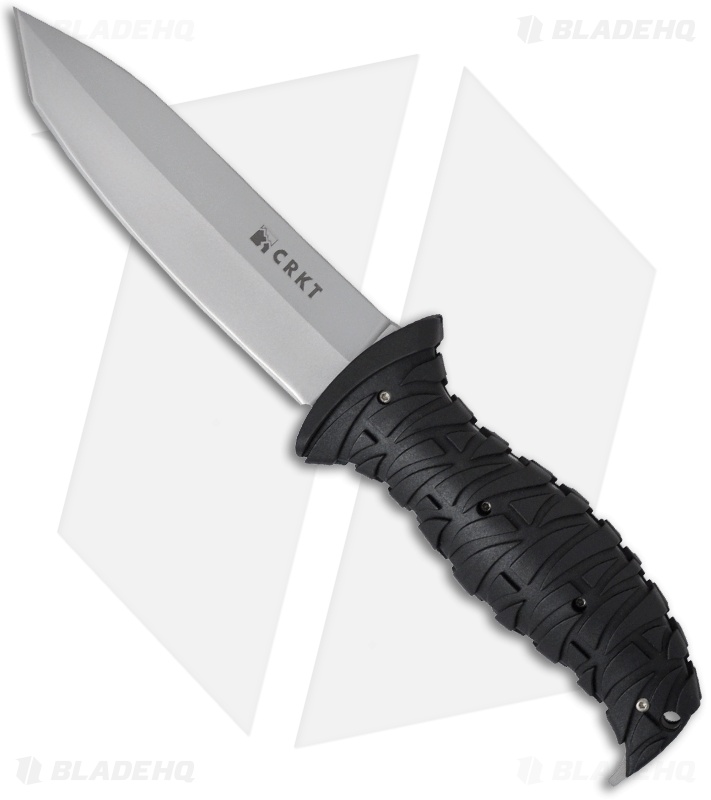 CRKT Ultima Tactical Fixed Blade Knife Black GFN (5" Gray) 2115 Blade HQ