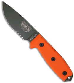ESEE Knives ESEE-3S-MB-OD Knife w/ MOLLE Back (3.88" OD Green Serr)