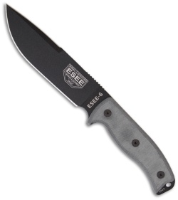 ESEE Knives ESEE-6P-CP-OD Knife w/ Clip Point & Green Sheath (6.5" Black Plain)