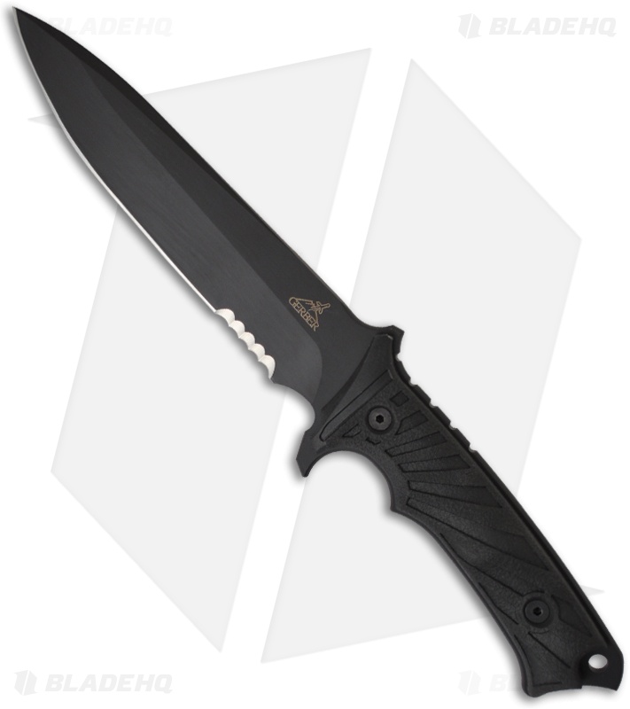 Gerber LHR Fixed Blade Combat Knife (6.87" Black Serr) 30000183 Blade HQ