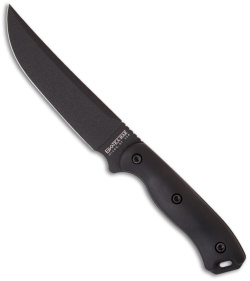 Ka-Bar Short Becker BK15 Trailing Point Fixed Blade Knife (5.5" Black Plain)