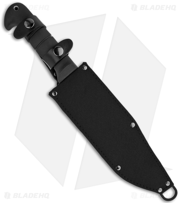 KaBar Large Heavy Bowie Knife Fixed Blade w/ Sheath (9" Black) 1277
