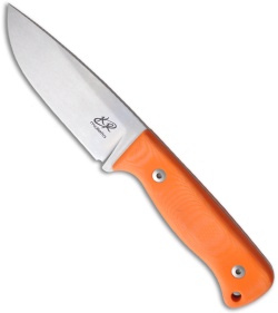 Knife Research Rasul Fixed Blade Knife w/ Orange G10 (4.14" Stonewash Plain)