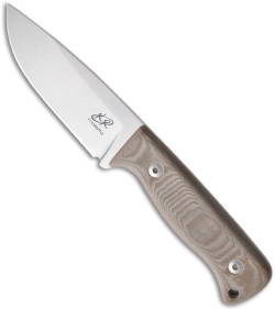 Knife Research Rasul Fixed Blade Knife w/ Brown G10 (4.14" Stonewash Plain)