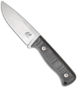 Knife Research Rasul Fixed Blade Knife w/ Black G10 (4.14" Stonewash Plain)