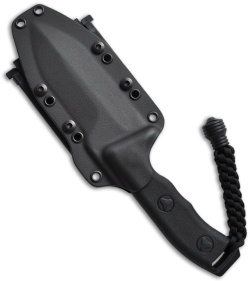 Microtech Black Crosshair Fixed Double Edge Knife (5" Full Serr) 101-3BL