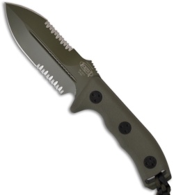Microtech Green Crosshair Knife Green Double Edge Fixed (5" Serr) 101-2GR