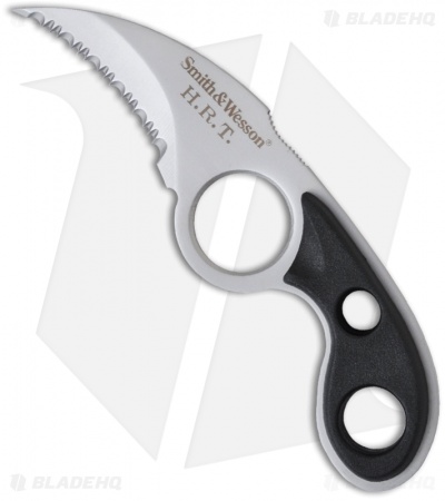 Smith & Wesson SWHRT2 Badge Knife Fixed Blade (2.35" Bead Blast Serr)