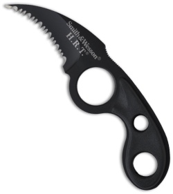 Smith & Wesson SWHRT2B Badge Knife Tactical Fixed Blade (2.35" Black Serr)