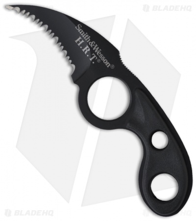Smith & Wesson SWHRT2B Badge Knife Tactical Fixed Blade (2.35" Black Serr)