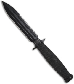 SOG Fixation Dagger Fixed Blade Knife (6.67" Black Plain/Serr) FX-10