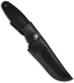 SOG Field Pup II Fixed Blade Knife (4.75" Black Plain) FP-6