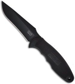 SOG Field Pup II Fixed Blade Knife (4.75" Black Plain) FP-6