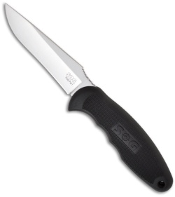 SOG Field Pup I Fixed Blade Knife w/ Leather Sheath (4" Satin Plain) FP3-L