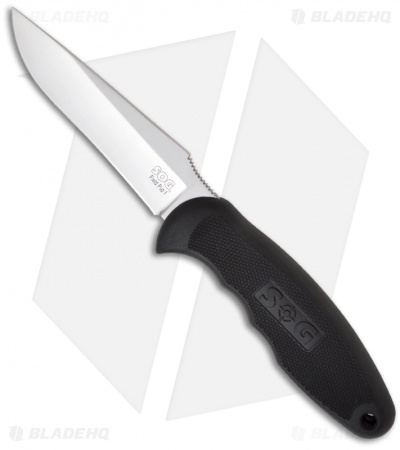 SOG Field Pup I Fixed Blade Knife w/ Leather Sheath (4" Satin Plain) FP3-L
