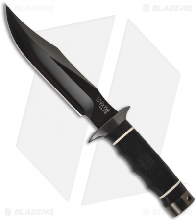 SOG Tech Bowie Fixed Blade Knife (Black PLN) S10B