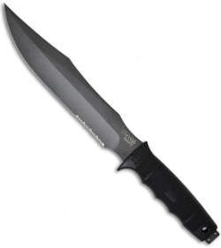 SOG Tigershark Elite 2.0 Fixed Blade Knife w/ Sheath (Gray SER) TE-01