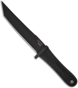 SOG Tsunami Fixed Blade Knife w/ Nylon Sheath (6.5" Black Plain) TS-02
