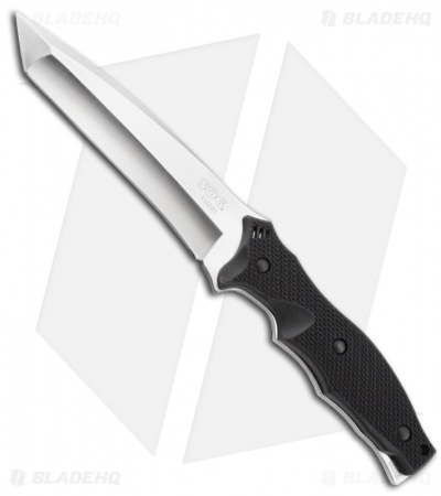 SOG Vulcan Fixed Blade Tanto Knife w/ Leather Sheath (Satin PLN) VL-50