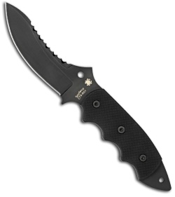 Spyderco Pygmy Warrior Knife (4.6" Black Plain)  FB29GPS